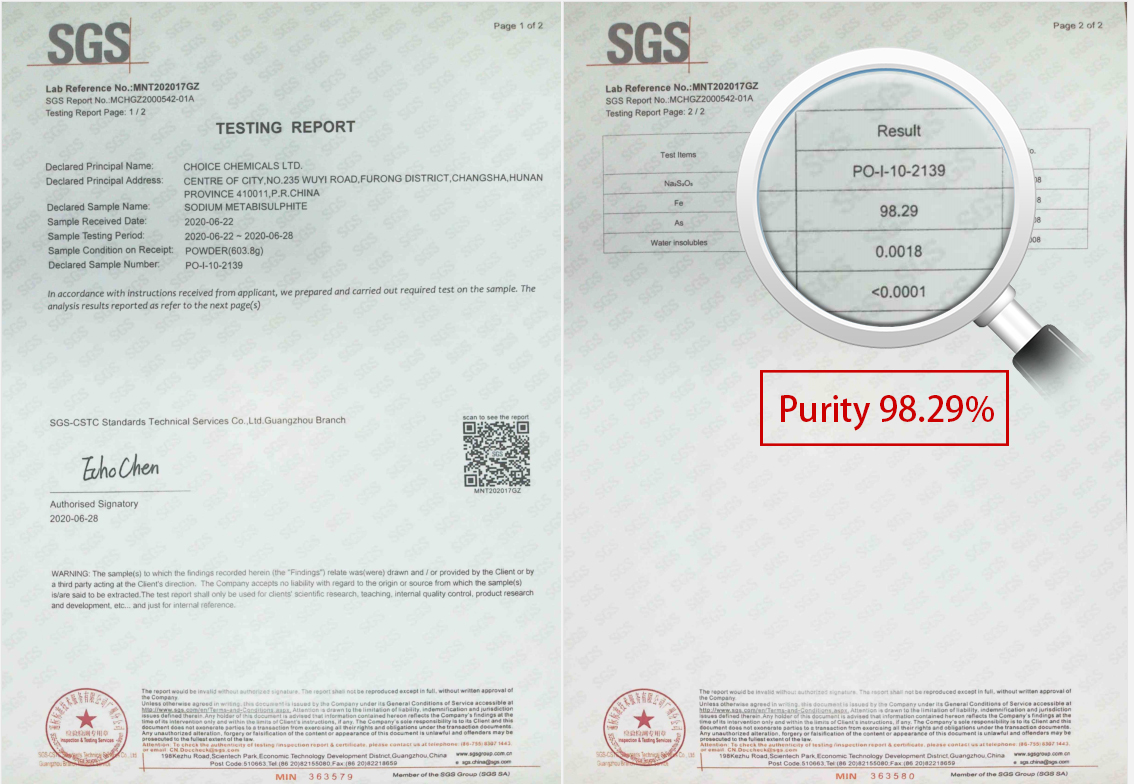  sodium metabisulfite 